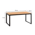 Poseidon Megapap garden table metal - solid wood in black - walnut color 150x82x75cm.