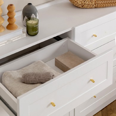 Henry Megapap melamine chest of drawers in white color 140x40x75cm.