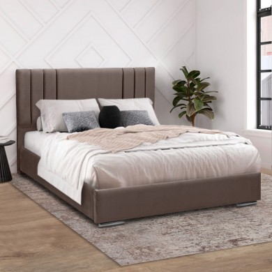 Figaro Megapap fabric bed in brown color 160x200cm.