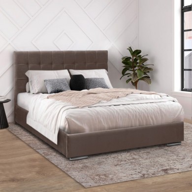 Fabrizio Megapap fabric bed in brown color 160x200cm.