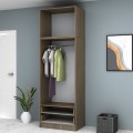 Ricardo Megapap two doors melamine wardrobe with cabinet in walnut color 80x51,8x240cm.
