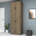 Ricardo Megapap two doors melamine wardrobe with cabinet in walnut color 80x51,8x240cm.