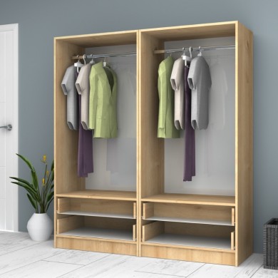 Ricardo Megapap four doors melamine wardrobe in oak color 160x51,8x181cm.