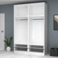 Ricardo Megapap four doors melamine wardrobe with cabinet in white color 160x51,8x240cm.