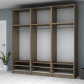 Ricardo Megapap six doors melamine wardrobe with cabinet in walnut color 240x51,8x240cm.