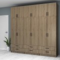 Ricardo Megapap six doors melamine wardrobe with cabinet in walnut color 240x51,8x240cm.