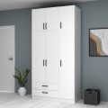 Ricardo Megapap three doors melamine wardrobe with cabinet in white color 120x51,8x240cm.