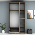 Ricardo Megapap three doors melamine wardrobe with cabinet in walnut color 120x51,8x240cm.