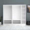 Ricardo Megapap five doors melamine wardrobe in white color 200x51,8x181cm.