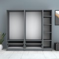 Ricardo Megapap five doors melamine wardrobe in anthracite color 200x51,8x181cm.