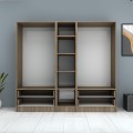 Ricardo Megapap five doors melamine wardrobe in walnut color 200x51,8x181cm.