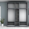 Ricardo Megapap five doors melamine wardrobe with cabinet in anthracite color 200x51,8x240cm.