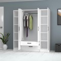 Ricardo Megapap four doors melamine wardrobe in white color 160x51,8x181cm.