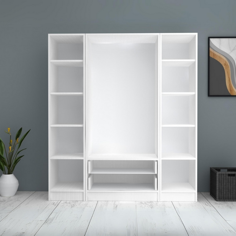 Ricardo Megapap four doors melamine wardrobe in white color 160x51,8x181cm.