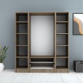 Ricardo Megapap four doors melamine wardrobe in walnut color 160x51,8x181cm.