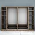 Ricardo Megapap six doors melamine wardrobe in walnut color 240x51,8x181cm.