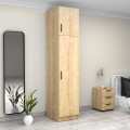 Victoria Megapap single door melamine wardrobe with cabinet in oak color 50x60x240cm.