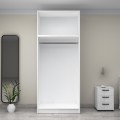 Victoria Megapap  two doors melamine wardrobe with cabinet in white color 100x60x240cm.