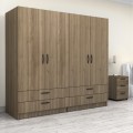 Victoria Megapap four doors melamine wardrobe in walnut color 200x60x181cm.