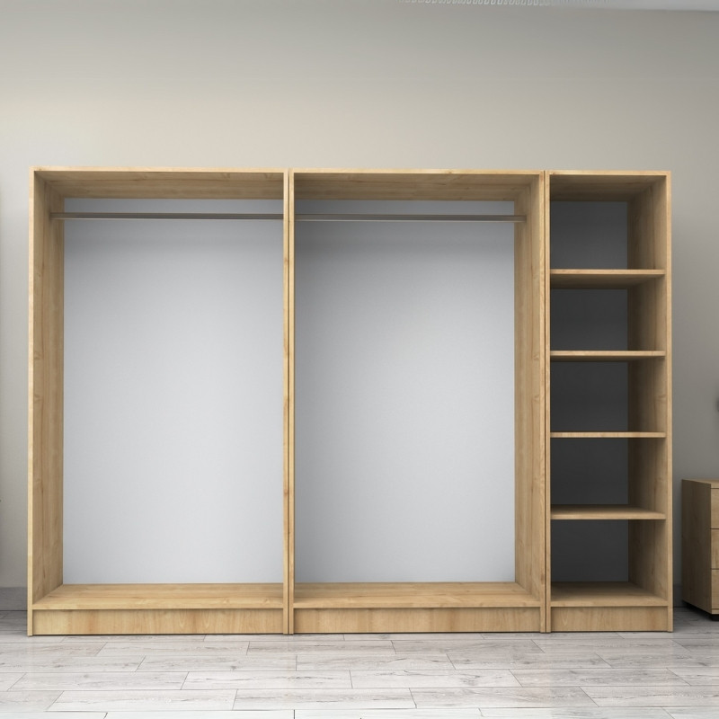 Victoria Megapap five doors melamine wardrobe in oak color 250x60x181cm.