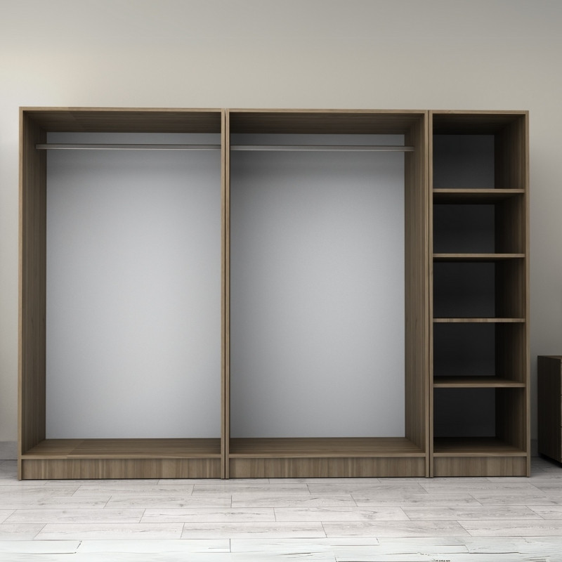 Victoria Megapap five doors melamine wardrobe in walnut color 250x60x181cm.