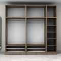 Victoria Megapap five doors melamine wardrobe with cabinet in walnut color 250x60x240cm.