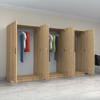 Victoria Megapap six doors melamine wardrobe in oak color 300x60x181cm.