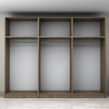Victoria Megapap six doors melamine wardrobe with cabinet in walnut color 300x60x240cm.