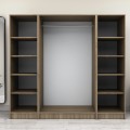 Victoria Megapap four doors melamine wardrobe in walnut color 200x60x181cm.
