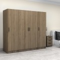 Victoria Megapap four doors melamine wardrobe in walnut color 200x60x181cm.