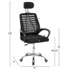 ΚΑΡΕΚΛΑ ΓΡΑΦΕΙΟΥ TRAIL2 HM1193 ΜΑΥΡΟ MESH-ΠΟΔΙ ΧΡΩΜΙΟΥ 62x59x120Yεκ.