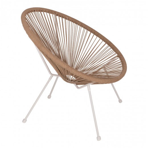 ΠΟΛΥΘΡΟΝΑ ACAPULCO Τ. ΦΩΛΙΑ ΜΕΤΑΛΛΟ ΛΕΥΚΟ ΜΕ TWISTED WICKER HM5871.02 70x73x79 εκ.