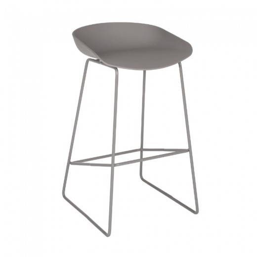 ΣΚΑΜΠΟ ΜΕΤΑΛΛΙΚΟ NAILA HM8450.10 ΜΕ ΚΑΘΙΣΜΑ PP ΓΚΡΙ 47x47x83 εκ.