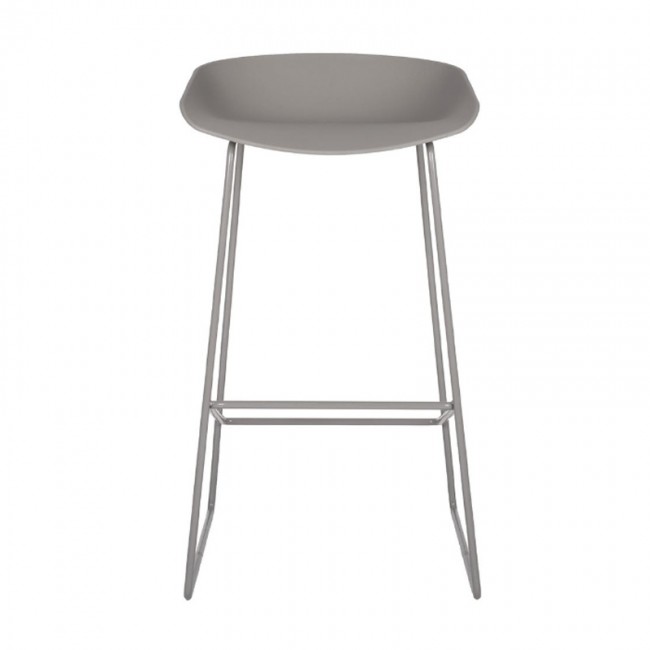 ΣΚΑΜΠΟ ΜΕΤΑΛΛΙΚΟ NAILA HM8450.10 ΜΕ ΚΑΘΙΣΜΑ PP ΓΚΡΙ 47x47x83 εκ.