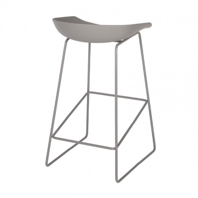 ΣΚΑΜΠΟ ΜΕΤΑΛΛΙΚΟ NAILA HM8450.10 ΜΕ ΚΑΘΙΣΜΑ PP ΓΚΡΙ 47x47x83 εκ.