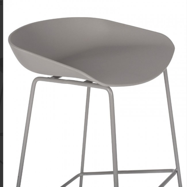 ΣΚΑΜΠΟ ΜΕΤΑΛΛΙΚΟ NAILA HM8450.10 ΜΕ ΚΑΘΙΣΜΑ PP ΓΚΡΙ 47x47x83 εκ.