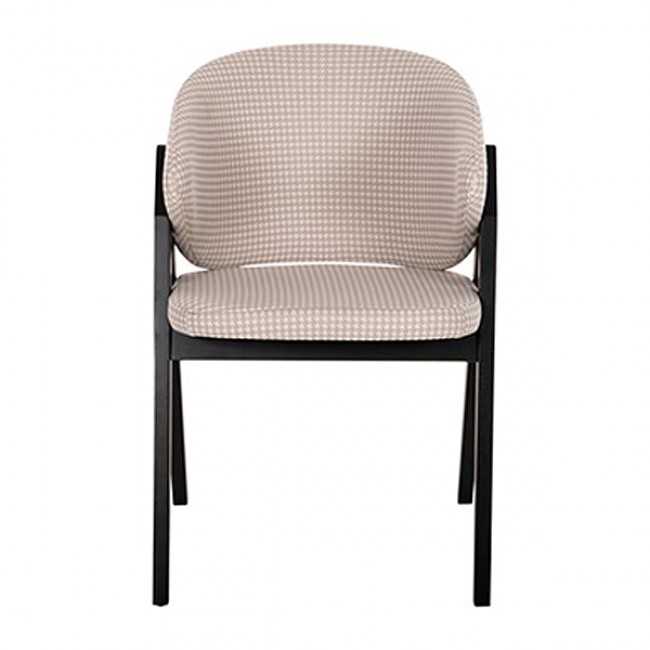 ΚΑΡΕΚΛΑ HANA HM9746.01 RUBBERWOOD ΣΕ ΜΑΥΡΟ ΧΡΩΜΑ-ΜΠΕΖ ΥΦΑΣΜΑ 55x60x84Yεκ.