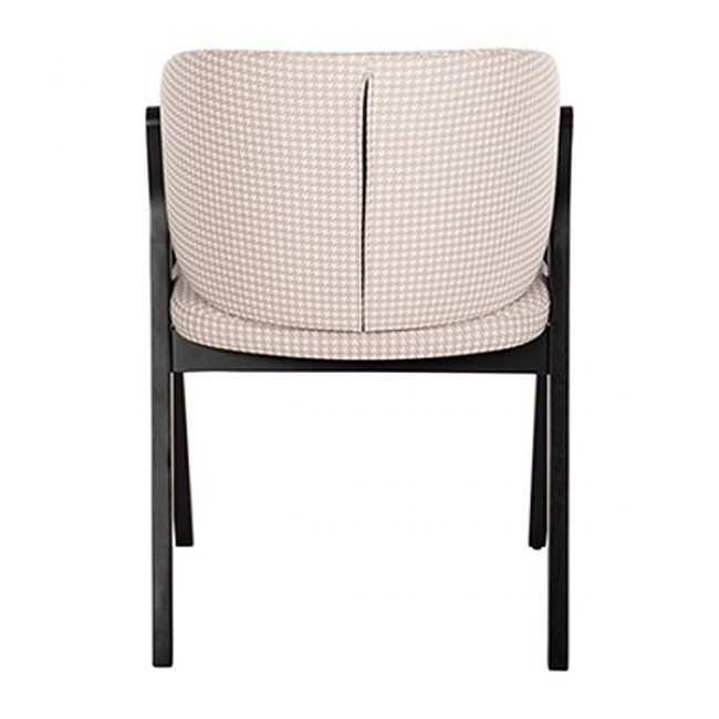 ΚΑΡΕΚΛΑ HANA HM9746.01 RUBBERWOOD ΣΕ ΜΑΥΡΟ ΧΡΩΜΑ-ΜΠΕΖ ΥΦΑΣΜΑ 55x60x84Yεκ.