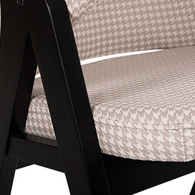 ΚΑΡΕΚΛΑ HANA HM9746.01 RUBBERWOOD ΣΕ ΜΑΥΡΟ ΧΡΩΜΑ-ΜΠΕΖ ΥΦΑΣΜΑ 55x60x84Yεκ.