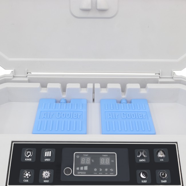 Air Cooler HU-2010 Human 60L 220W 6000 m3/h με τηλεχειριστήριο χρώμα λευκό - γκρι 74x45x119εκ.