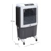 Air Cooler HU-2010 Human 60L 220W 6000 m3/h με τηλεχειριστήριο χρώμα λευκό - γκρι 74x45x119εκ.