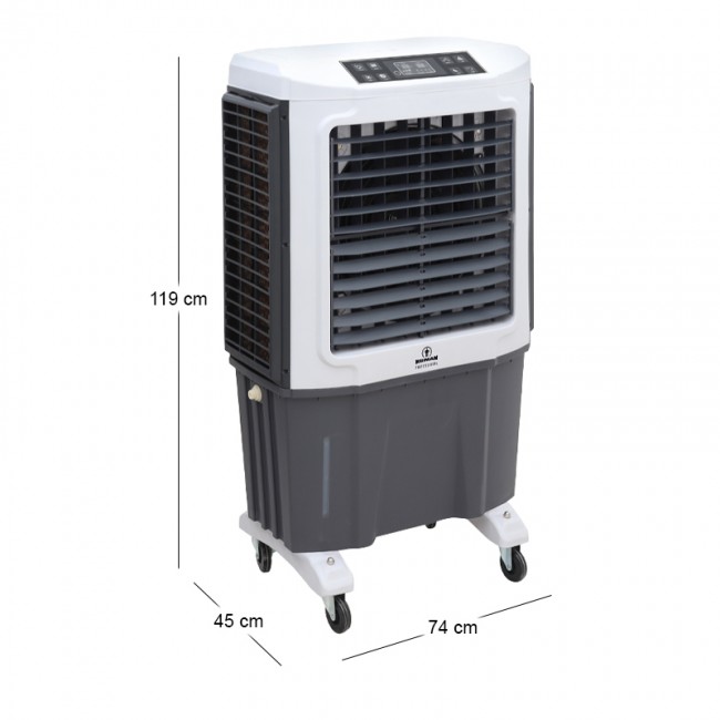 Air Cooler HU-2010 Human 60L 220W 6000 m3/h με τηλεχειριστήριο χρώμα λευκό - γκρι 74x45x119εκ.