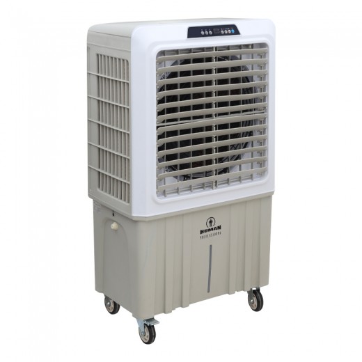 Air Cooler HU-2011 Human 100L 420W 12000 m3/h με τηλεχειριστήριο χρώμα λευκό - γκρι 84x55x132εκ.