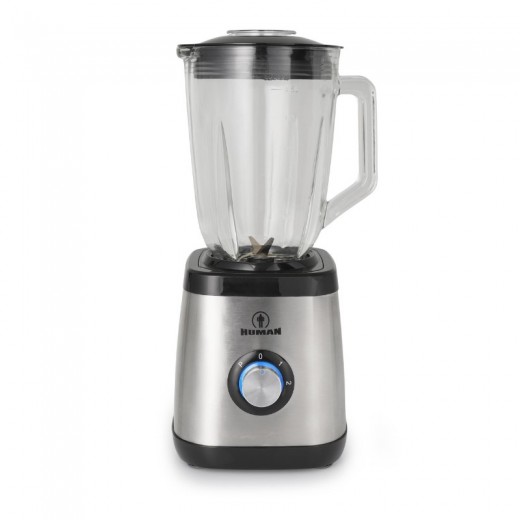 Μπλέντερ με Γυάλινη Κανάτα 1,5L 1500W Inox Human HU-3013