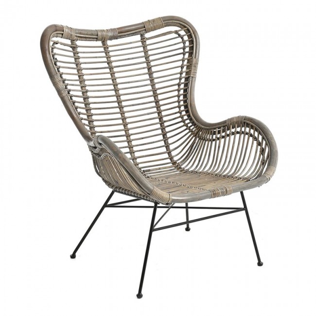 RATTAN ΚΑΡΕΚΛΑ ΜΕ ΣΙΔΕΡΕΝΙΟ ΠΛΑΙΣΙΟ 74x50x85EK
