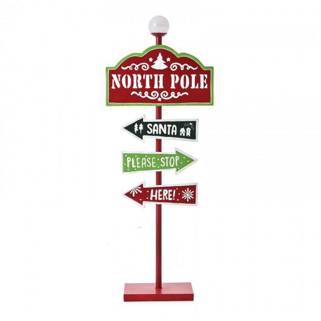 ΚΟΚΚΙΝΗ ΜΕΤΑΛΛΙΚΗ ΤΑΜΠΕΛΑ NORTH POLE ΜΕ ΦΩΣ 45Χ16Χ118ΕΚ ΜΠΑΤΑΡΙΑΣ