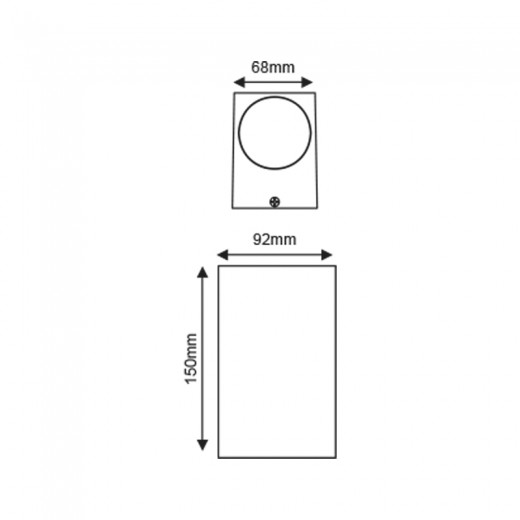 Απλίκα τοίχου IP65 2x35W αλουμινίου χρώμα γκρι 6,8x9,2x15εκ.