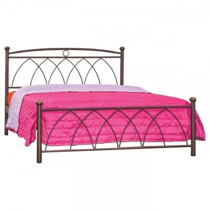 Κρεβάτι N23 μεταλλικό διπλό σε χρώμα σκουριάς/χρυσό 140x190εκ.