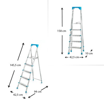 Σκάλα Gi200 Perilla μεταλλική 4+1 σκαλοπάτια 103εκ.