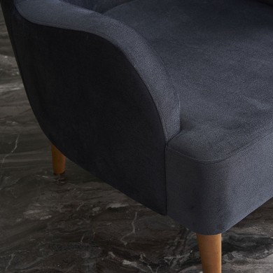 Karina Megapap velvet armchair in anthracite color 69x60x88cm.
